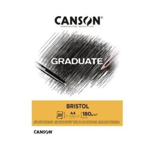 canson graduate bristol bloc encolado de 20 hojas a5 180g extraliso color blanco