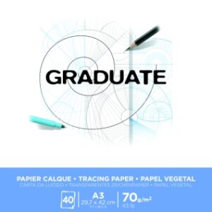 canson graduate vegetal bloc encolado de 40 hojas a3 75g color blanco