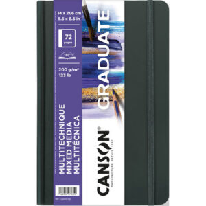 canson graduate mix media cuaderno 36 hojas de 14x21.6cm 200g grano fino color blanco