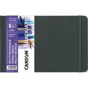 canson graduate mix media cuaderno 36 hojas de 21.6x14cm 200g grano fino color blanco