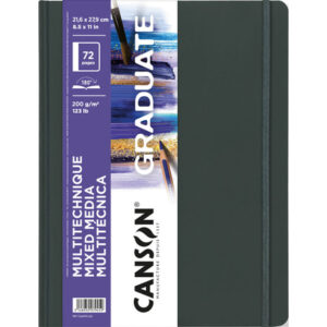 canson graduate mix media cuaderno 36 hojas de 21.6x27.9cm 200g grano fino color blanco