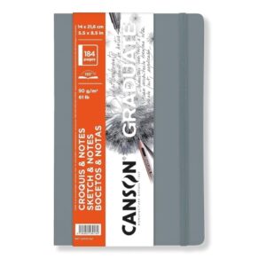 canson graduate sketch cuaderno con 92 hojas 14x21.6cm 90g grano fino tapa blanda color gris claro