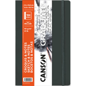 canson graduate sketch cuaderno con 92 hojas 14x21.6cm 90g grano fino tapa blanda color gris oscuro