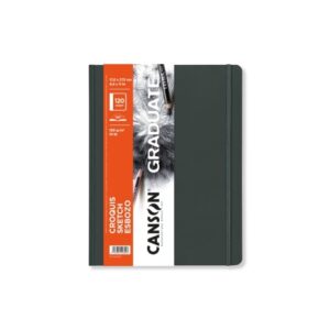 canson graduate sketch cuaderno con 60 hojas 21.6x27.9cm 120g grano fino tapa dura color blanco