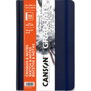 canson graduate sketch cuaderno con 92 hojas 14x21.6cm 90g grano fino tapa dura color azul oscuro