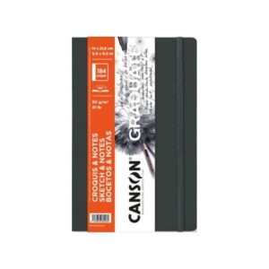 canson graduate sketch cuaderno con 92 hojas 14x21.6cm 90g grano fino tapa dura color gris oscuro
