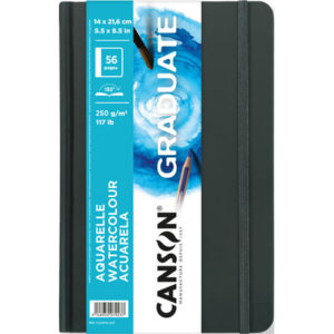 canson graduate acuarela cuaderno con 28 hojas 14x21.6cm 250g grano fino color blanco