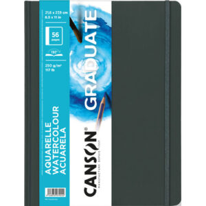 canson graduate acuarela cuaderno con 28 hojas 21.6x27.9cm 250g grano fino color blanco