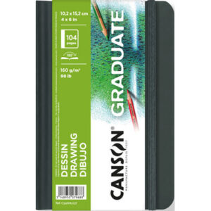 canson graduate dibujo cuaderno con 52 hojas 10.2x15.2cm 160g grano fino color blanco