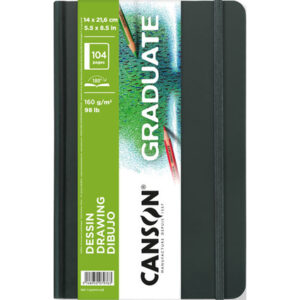 canson graduate dibujo cuaderno con 52 hojas 14x21.6cm 160g grano fino color blanco