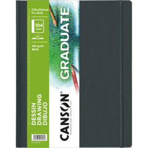 canson graduate dibujo cuaderno con 52 hojas 27.9x35.6cm 160g grano fino color blanco