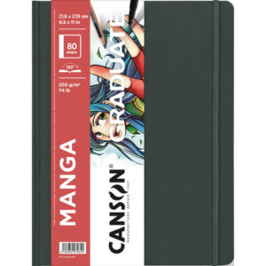 canson graduate manga cuaderno con 40 hojas 21.6x27.9cm 200g grano liso color blanco