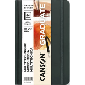 canson graduate mix media cuaderno con 32 hojas 14x21.6cm 220g grano fino color ocre