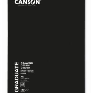 canson graduate dibujo y esbozo cuaderno grapado con 20 hojas a6 140g grano fino color blanco