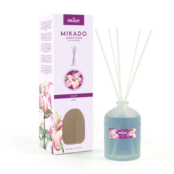 prady ambientador mikado lily frasco de cristal 100 ml y varitas difusoras