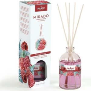 prady ambientador mikado frambuesa frasco de cristal 100 ml y varitas difusoras