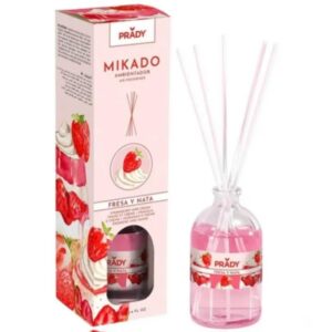 prady ambientador mikado fresas y nata frasco de cristal 100 ml y varitas difusoras