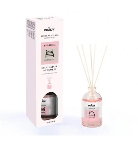 prady ambientador mikado neutralizador de olores para dormitorio frasco de cristal 100 ml y varitas difusoras
