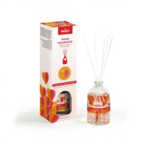 prady ambientador mikado corazon de melocoton frasco de cristal 100 ml y varitas difusoras