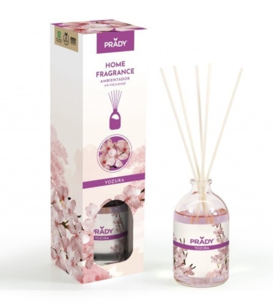 prady ambientador mikado yozura frasco de cristal 100 ml y varitas difusoras