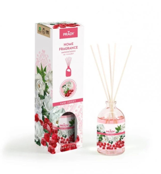 prady ambientador mikado yani sweet frasco de cristal 100 ml y varitas difusoras
