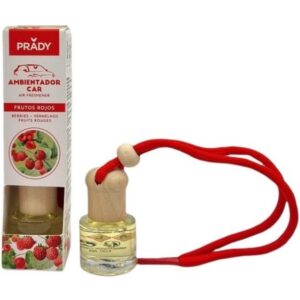prady ambientador coche frutos rojos frasco de cristal 6 ml y cuerda para espejo retrovisor