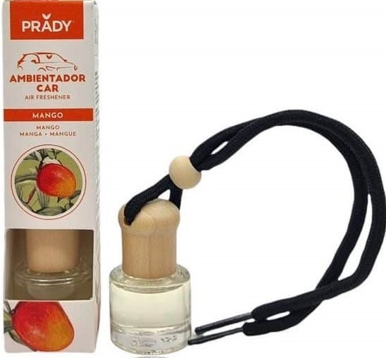 prady ambientador coche mango frasco de cristal 6 ml y cuerda para espejo retrovisor