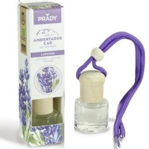 prady ambientador coche lavanda frasco de cristal 6 ml y cuerda para espejo retrovisor