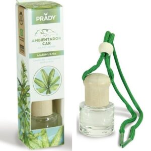 prady ambientador coche marihuana frasco de cristal 6 ml y cuerda para espejo retrovisor