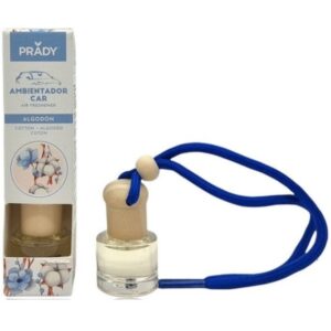 prady ambientador coche algodon frasco de cristal 6 ml y cuerda para espejo retrovisor