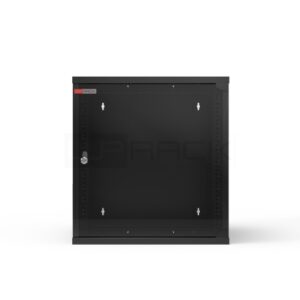 wp rwa 12604 b armario mural 12u puerta de cristal cerradura de seguridad 540x450x580mm color negro