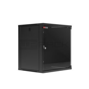 wp rwa 12606 b armario mural 12u puerta de cristal cerradura de seguridad 540x600x580mm color negro