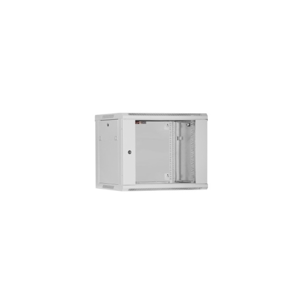 wp rwb 12605 g armario mural 12u puerta de cristal cerradura de seguridad 600x500x635mm color gris