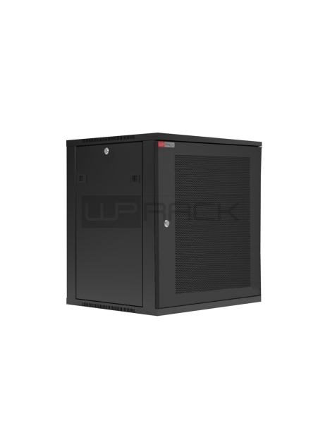 wp rwc 12606 b armario mural 12u puerta de acero perforada cerradura de seguridad 540x600x580mm color negro