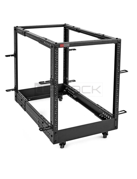 wp ros 126x b bastidor abierto de suelo 12u estructura de acero macizo fondo ajustable hasta 1023mm ancho 600mm 600x1023x665mm color negro
