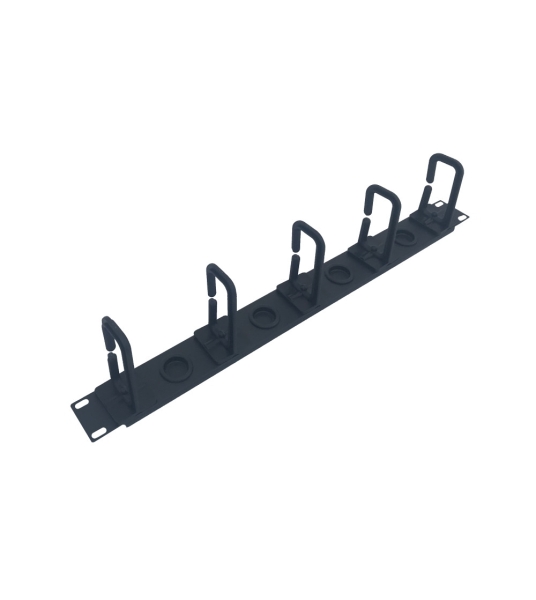 wp guia 1u cableado con 5 anillos plastico sin tapa 490x15x55mm color negro