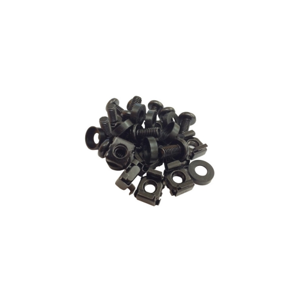 wp pack de 20 tornillos y tuercas enjauladas color negro