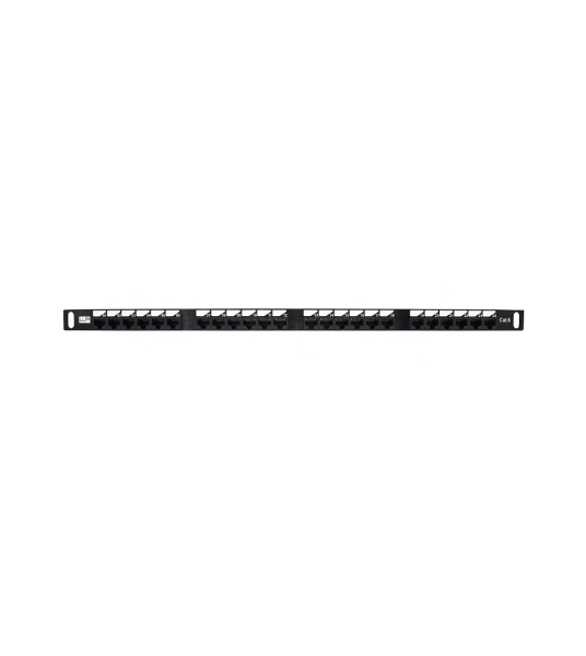 wp patch panel de 24 puertos rj45 cat6 utp 0.5u idc de alta densidad color negro