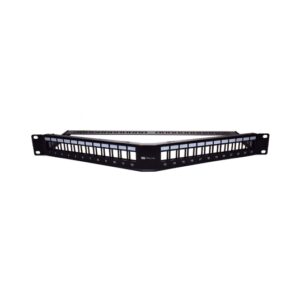 wp patch panel de 24 puertos rj45 cat6 utp 1u keystone angulado color negro