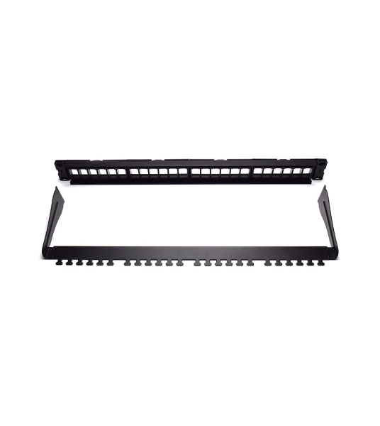 wp patch panel de 24 puertos rj45 cat6 utp 1u keystone modular color negro