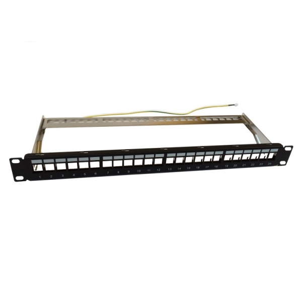 wp patch panel de 24 puertos rj45 utp 1u idc sin apantallar color negro