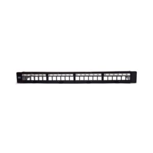 wp patch panel de 24 puertos rj45 cat6 stp 1u keystone modular color negro