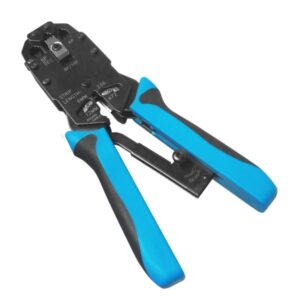 wp crimpadora metalica para rj11/rj12/rj45 de carraca funcion pelacables color negro y azul