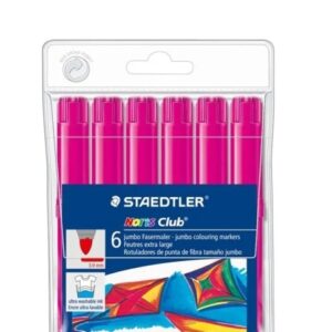 staedtler noris jumbo 340 pack de 6 rotuladores jumbo punta de fibra trazo 3mm tapa ventilada color magenta