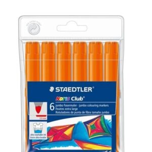 staedtler noris jumbo 340 pack de 6 rotuladores jumbo punta de fibra trazo 3mm tapa ventilada color naranja