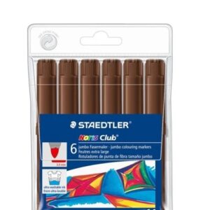 staedtler noris jumbo 340 pack de 6 rotuladores jumbo punta de fibra trazo 3mm tapa ventilada color marron