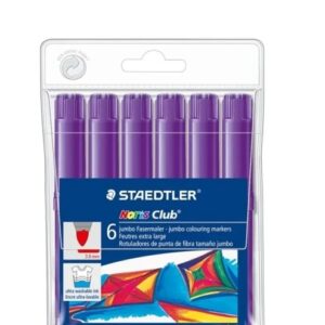 staedtler noris jumbo 340 pack de 6 rotuladores jumbo punta de fibra trazo 3mm tapa ventilada color violeta