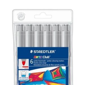 staedtler noris jumbo 340 pack de 6 rotuladores jumbo punta de fibra trazo 3mm tapa ventilada color gris