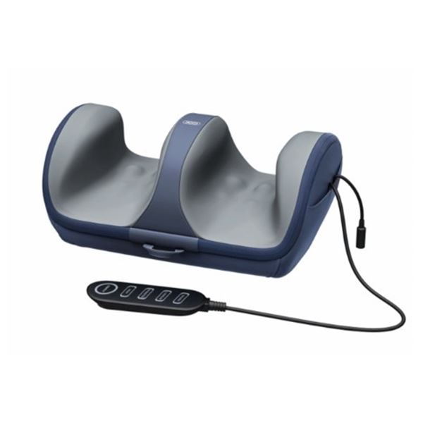 xo fg10 masajeador de piernas 3 niveles de intensidad 24w temporizador color azul oscuro y gris