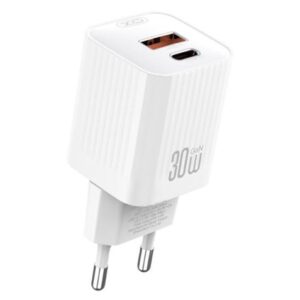 xo l149 cargador de corriente 30w usb a y usb c alto rendimiento color blanco